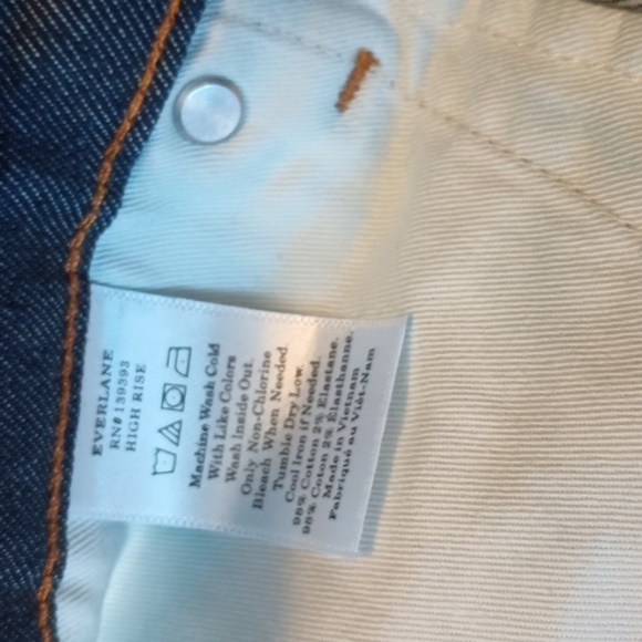 Everlane Dark Wash Cotton Straight Leg Blue Jeans PP - Picture 3 of 4